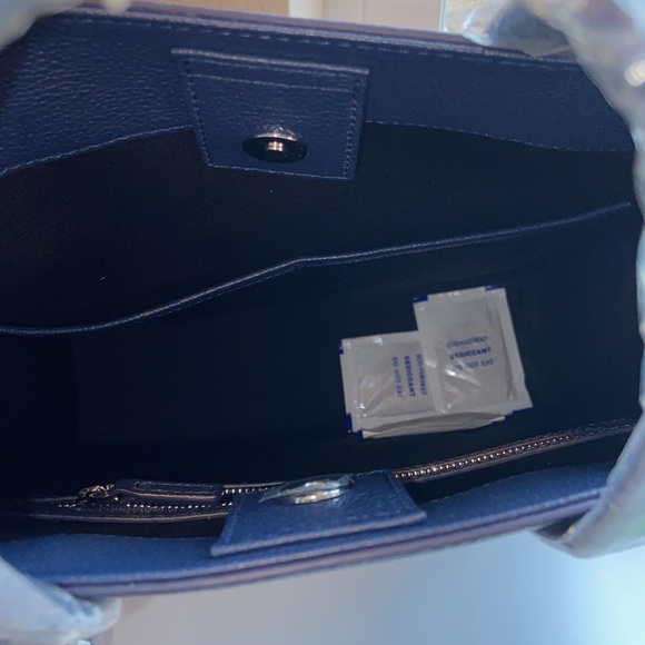 MCM Navy Leather Messenger Tote Bag with Camo Print - Picture 10 of 12